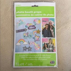 10-piece PHOTO BOOTH Props - Unicorn and Rainbows